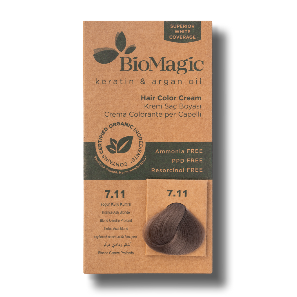 Vopsea De Par Fara Amoniac BioMagic 7.11 Intense Ash Blonde - BioAs