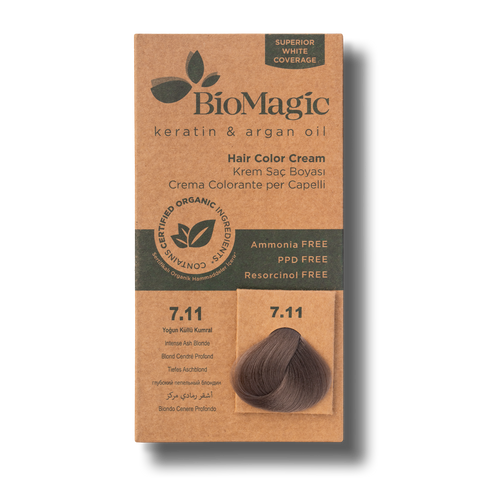 Vopsea De Par Fara Amoniac BioMagic 7.11 Intense Ash Blonde - BioAs